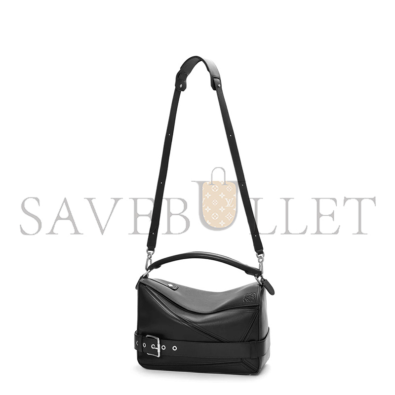 L0ew* large puzzle biker bag in shiny calfskin b510bp1x01 (33*21.5*14.7cm)